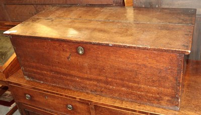 Lot 1397 - Early 19th century oak box with hinged lid