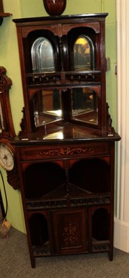 Lot 1422 - Inlaid corner cupboard; nest of tables; and a piano stool