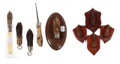 Lot 33 - Taxidermy: A Collection of Various Red Fox Pads (Vulpes vulpes), circa early 20th century, two paws