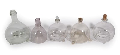 Lot 37 - Collectibles: Five Vintage Blown Glass Wasp Traps, a collection of five various sized glass...