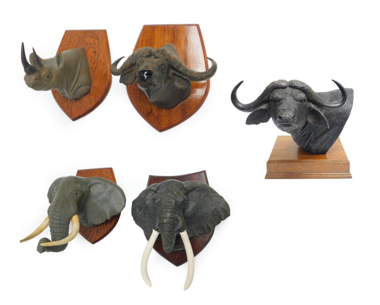 Lot 93 - Collectibles: A Quantity of Animal Models, modern, a well modelled plaster Cape Buffalo...