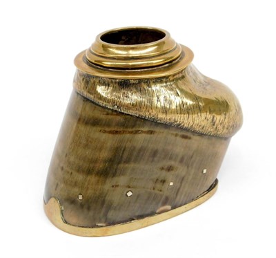 Lot 94 - Sporting: A Superb Quality Brass Mounted Horse Hoof Inkwell, circa 1900, a single Horse hoof...