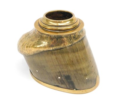 Lot 94 - Sporting: A Superb Quality Brass Mounted Horse Hoof Inkwell, circa 1900, a single Horse hoof...
