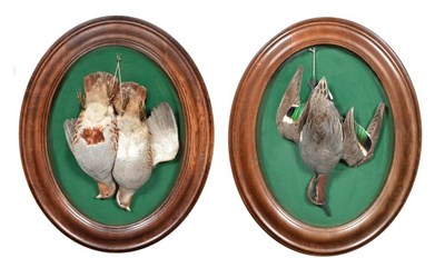 Lot 118 - Taxidermy: A Matched Pair of Oval Wall Domes of Game Birds, modern, by John Burton,...