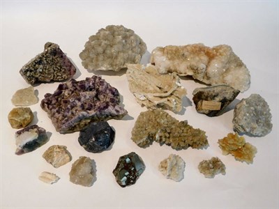 Lot 201 - Minerals: A Quantity of Mineral Specimens, to include 16 specimens of - Barytes, Settlingstones...