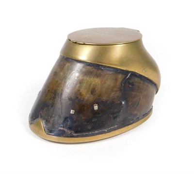 Lot 235 - Sporting: An Edwardian Brass Mounted Hoof Inkwell, by Peter Spicer & Sons, Leamington, a small...