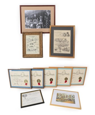 Lot 240 - Sporting: A Selection of Rowland Ward Big Game Certificates and Various Pictures, five framed...