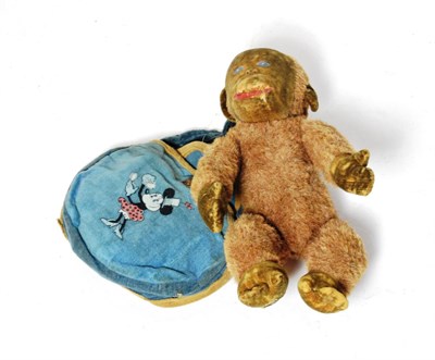 Lot 4 - A Merrythought monkey and a Minnie Mouse purse