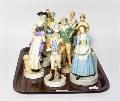 Lot 6 - A set of eight Royal Worcester figures from the Hadley collection