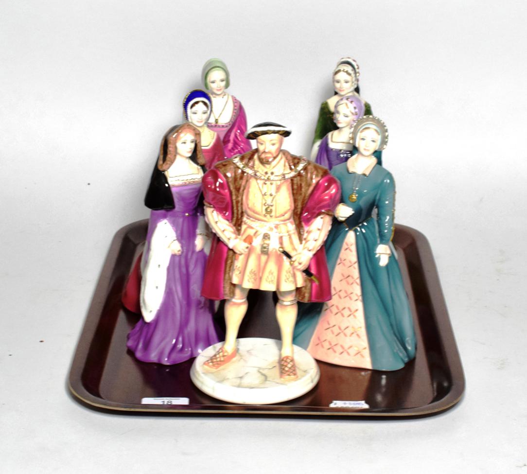 Lot 18 - Coalport Henry VIII and his six wives,