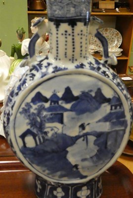 Lot 35 - Two Chinese blue and white porcelain twin handled moon flasks, an 18th century tea bowl, two...