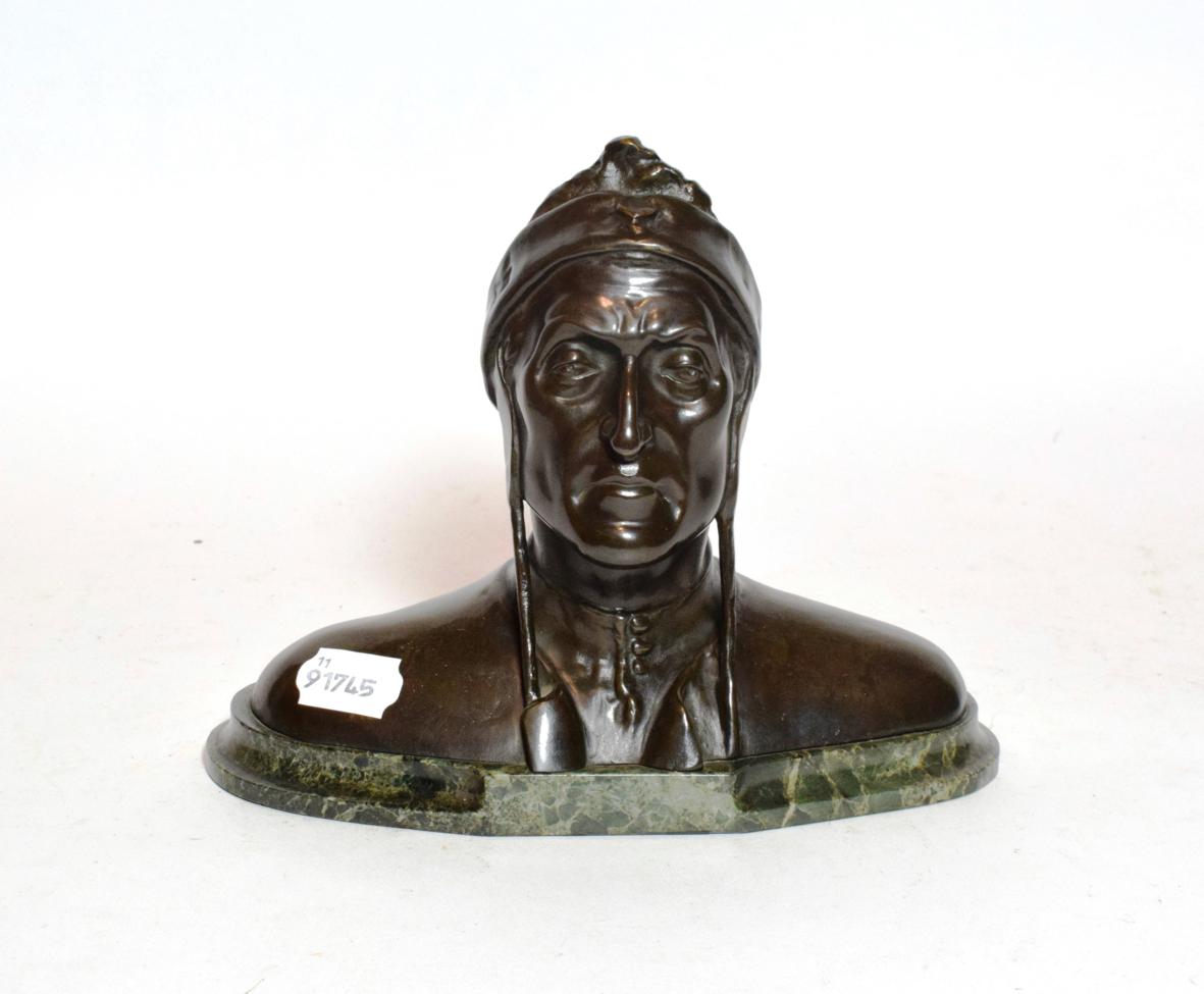 Lot 56 - Bronze bust of Dante by Gladenbeck Berlin, on marble base