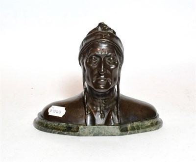 Lot 56 - Bronze bust of Dante by Gladenbeck Berlin, on marble base