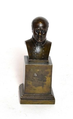 Lot 58 - A small bronze bust of a gentleman on a square plinth base