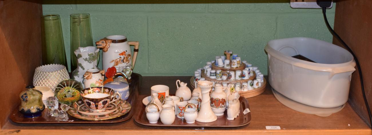 Lot 134 - 20th century ceramics and glass including Royal Crown Derby, Wedgwood, Royal Doulton, Belleek,...