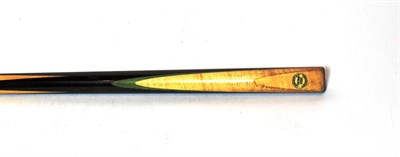 Lot 156 - A mid 20th century snooker cue with tin case