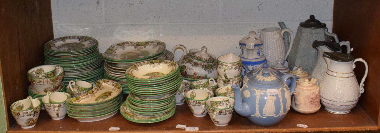 Lot 162 - A Spode dinner service and a collection of 19th century and later teapots and jugs including...