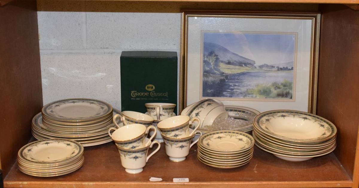 Lot 170 - A Minton Grasmere pattern dinner and tea service; a signed reproduction print after Ashley Jackson