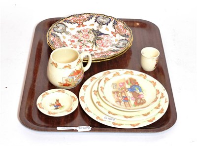 Lot 183 - Two Royal crown Derby Imari dishes and seven items of Bunnykins (9)