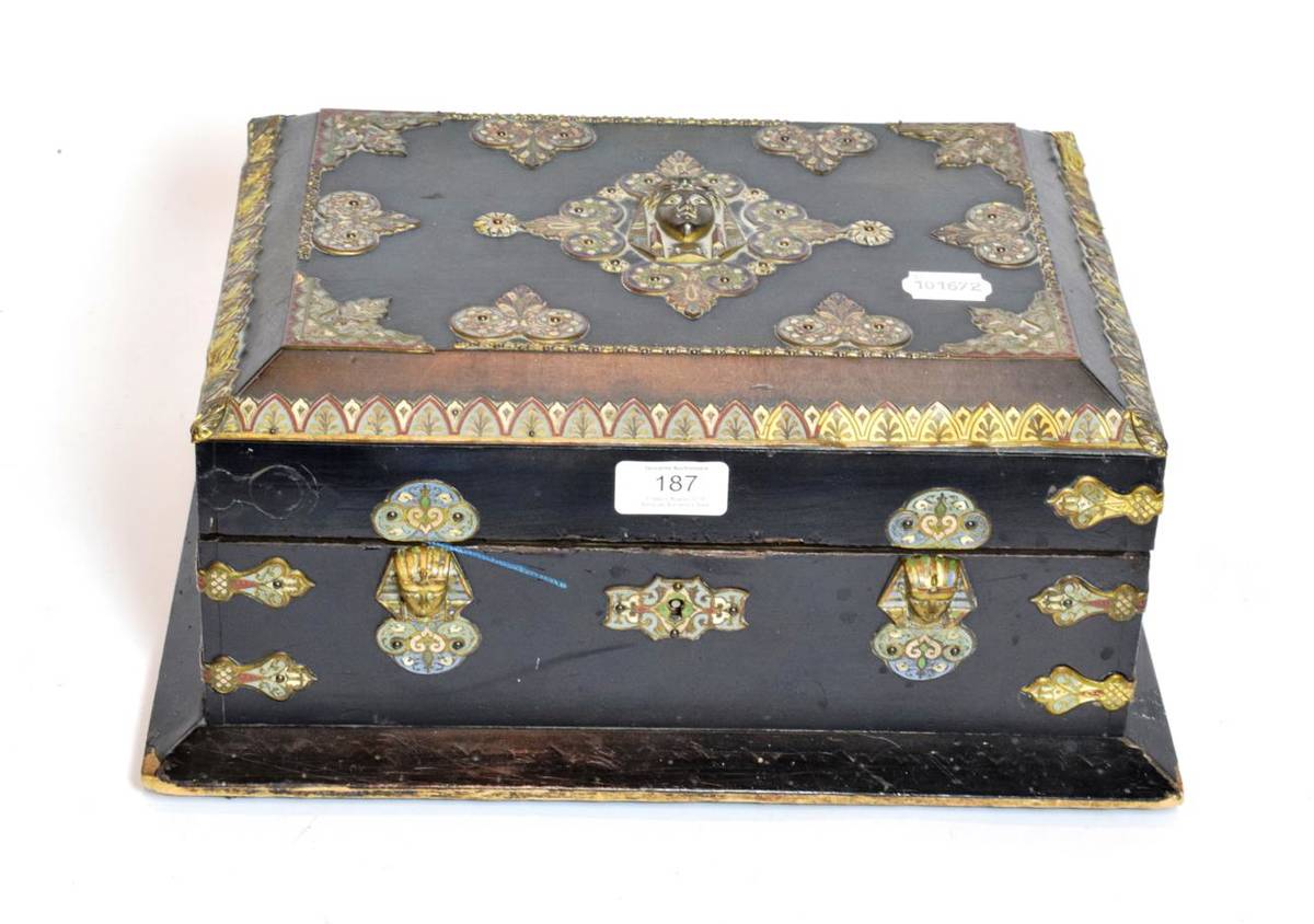 Lot 187 - A 19th century elaborate jewellery casket with enamelled mounts