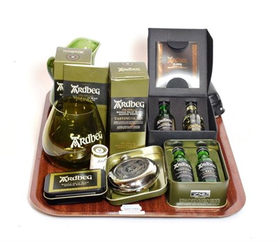 Lot 190 - Ardbeg Blasda 5cl collectable miniature boxed together with an Ardbeg 10 year old 5cl, Ardbeg...