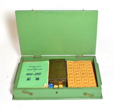 Lot 228 - A Mahjong set, within a later painted box