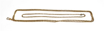 Lot 293 - A guard chain, catch stamped '9CT', length 116cm; and another chain of similar links, unmarked,...