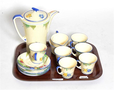 Lot 309 - A Crown Devon Fieldings ''Dubarry'' pattern coffee set