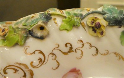Lot 319 - Two Coalport floral painted dishes, seven 19th century English dessert plates similarly...