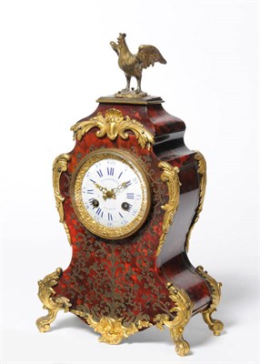 Lot 1346 - A 'Boulle' Striking Mantel Clock, retailed by F.Villemsens A Paris, circa 1890, the case with...