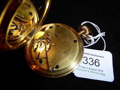 Lot 336 - An 18 carat gold cased hunter pocket watch