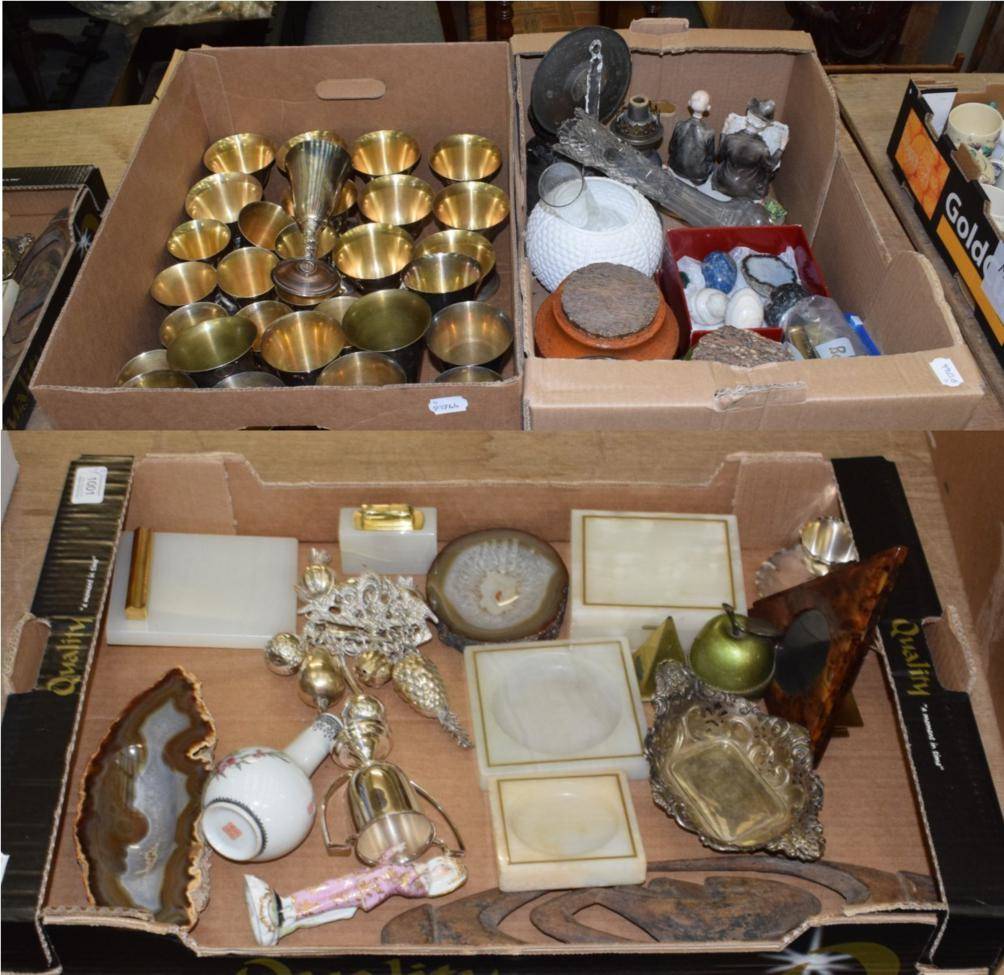 Lot 1001 - A quantity of decorative items comprising: ceramic jars; Capodimonte group; Samson Pierrot;...