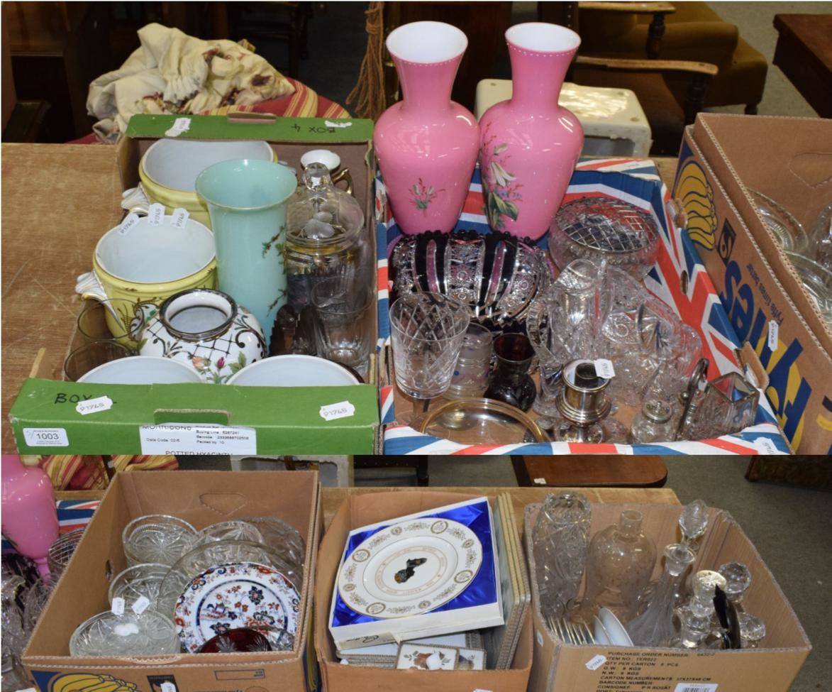 Lot 1003 - Large quantity of sundry items comprising: glassware, 19th century and later including a pair...