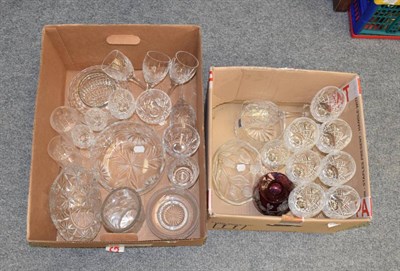 Lot 1011 - A group of 20th century cut glass including drinking glasses, vases, bowls, Edinburgh crystal, etc