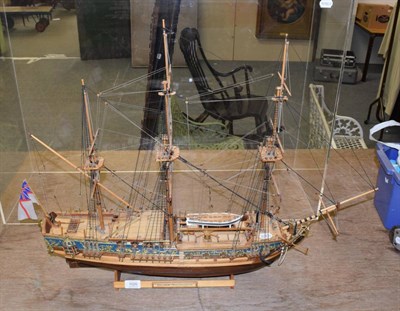 Lot 1020 - A hand built model HMY Royal Caroline (1749), by George Fishburn (1998) in bespoke perspex...