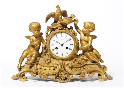 Lot 1350 - An Ormolu Striking Mantel Clock, signed A.B.Savory & Sons, 11 & 12 Cornhill, 20533, circa 1880, the