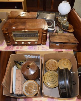 Lot 1072 - A quantity of kitchenalia, 19th century and later including stoneware jars, Teachers Whisky...