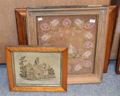 Lot 1075 - Three 19th century needleworks, one dated 1829, another dated 1853, one undated
