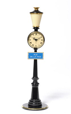 Lot 1356 - A Novelty "Rue De La Paix" Street Lamp Timepiece with Alarm, signed Jaeger LeCoultre, circa...