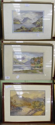 Lot 1097 - William Taylor Lonsmire lakeland scene, signed watercolour; together with two further lakeland...
