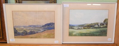 Lot 1119 - Joseph Edward Hennah (1896-1963) View from Caerleon Hill towards Newport and Caerleon, a pair,...
