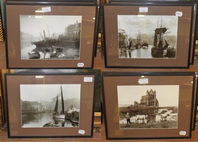 Lot 1122 - Four reproduction Frank Sutcliffe photographs of Whitby scenes, framed and glazed; together...