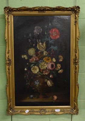 Lot 1143 - A 19th century oil on canvas flower piece