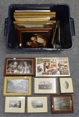 Lot 1150 - A collection of oils and prints: K Fussell (20th century) A close shave, signed oil on canvas;...