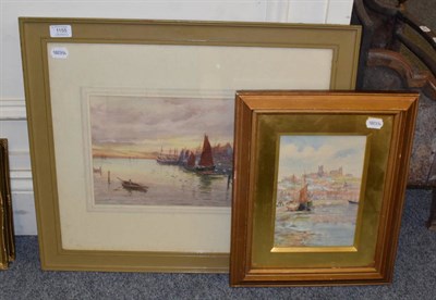 Lot 1155 - Watercolour of Whitby and one other by B.J Williams (2)