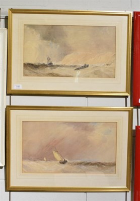 Lot 1161 - Attributed to Edward Tucker (1825-1909) A pair of seascapes, bears signature, watercolour; and...