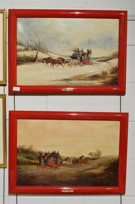 Lot 1162 - Attributed to Philip H Rideout (1860-1940) A pair of carriage riding scenes, signed and dated 1871