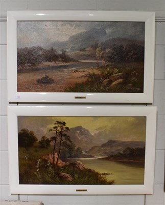 Lot 1163 - Attributed to Sydney Yeats Johnson, a pair of rural landscapes, one with fisherman and one with...