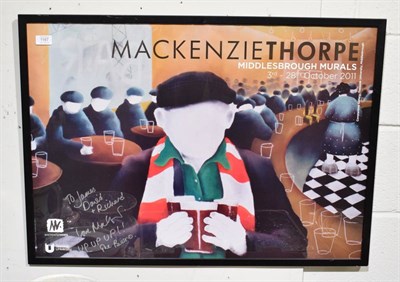 Lot 1167 - Mackenzie Thorpe (contemporary), Middlesbrough Murals, 2011 exhibition poster, signed by the artist