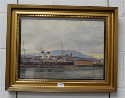 Lot 1173 - T.B Walker, Fleetwood Boat off Cavehill, signed oil on canvas, 35cm by 49.5cm